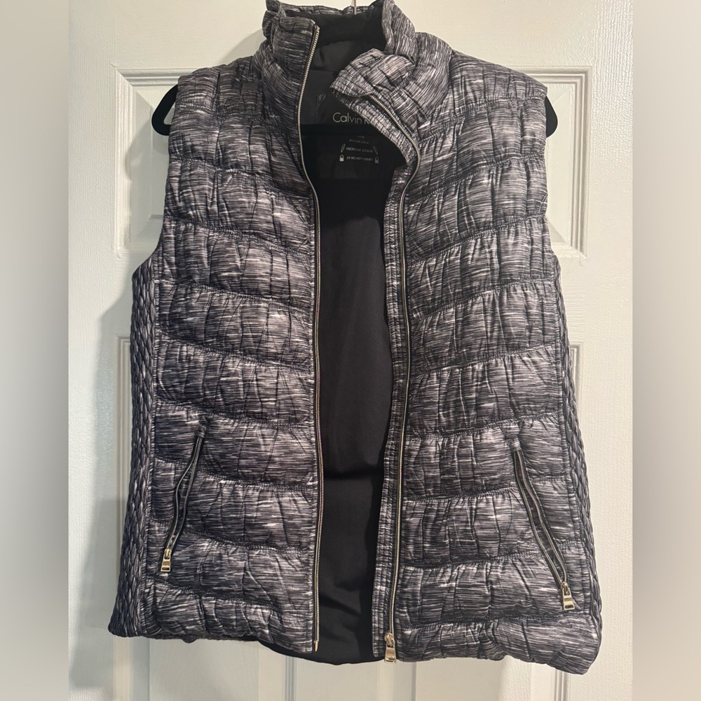 Calvin Klein Black and Gray Puffer Vest